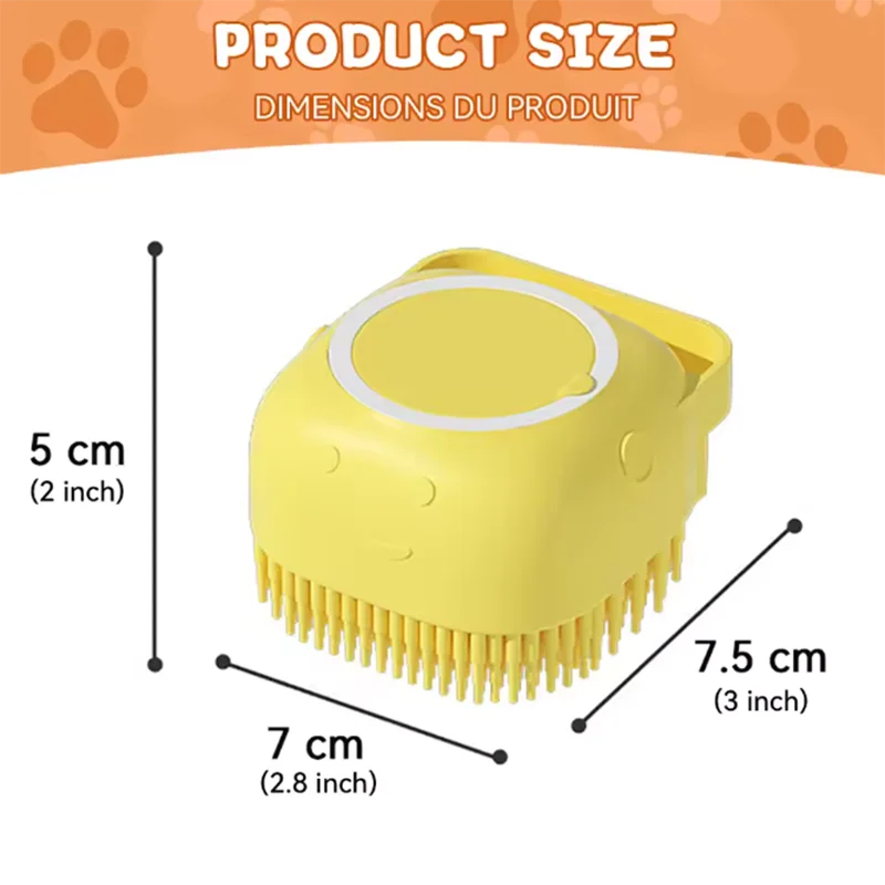 Smart Silicone Pet Bathing & Massage Brush With Shampoo Dispenser