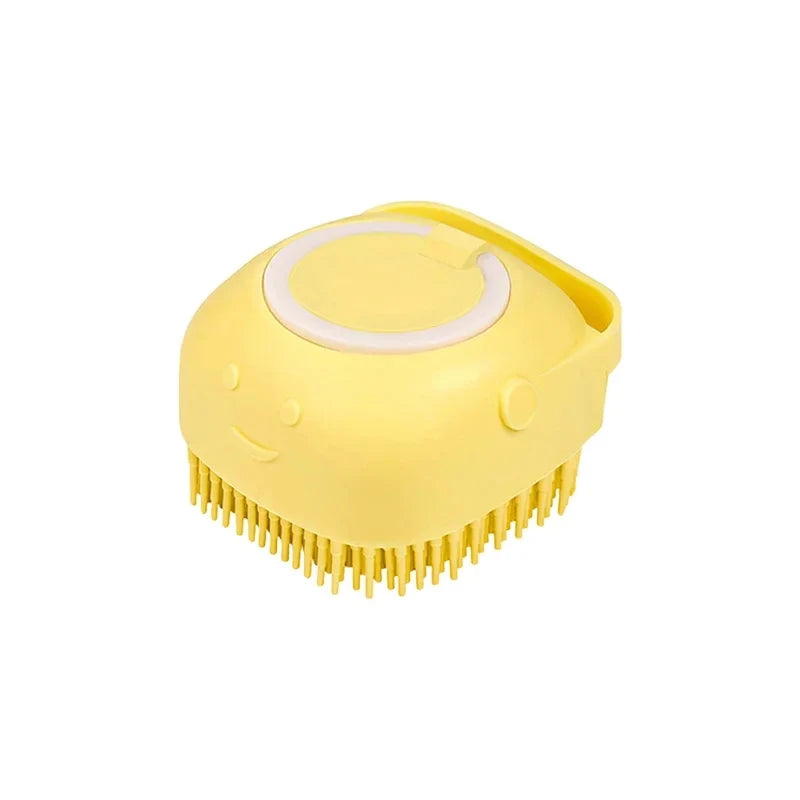 Smart Silicone Pet Bathing & Massage Brush With Shampoo Dispenser