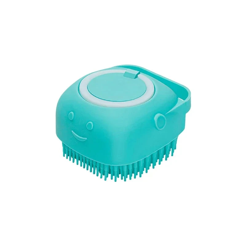 Smart Silicone Pet Bathing & Massage Brush With Shampoo Dispenser