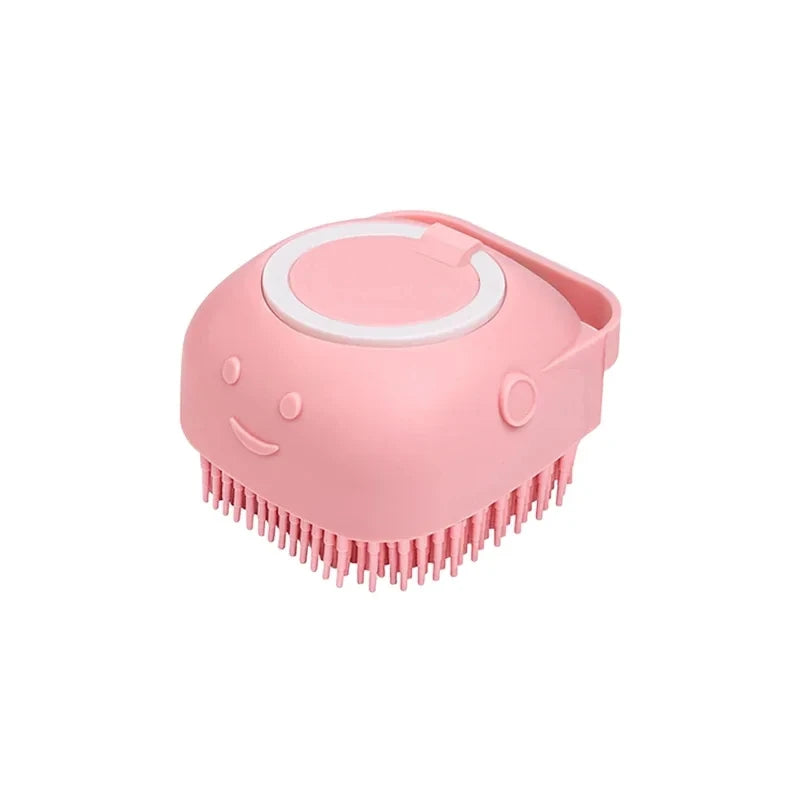 Smart Silicone Pet Bathing & Massage Brush With Shampoo Dispenser
