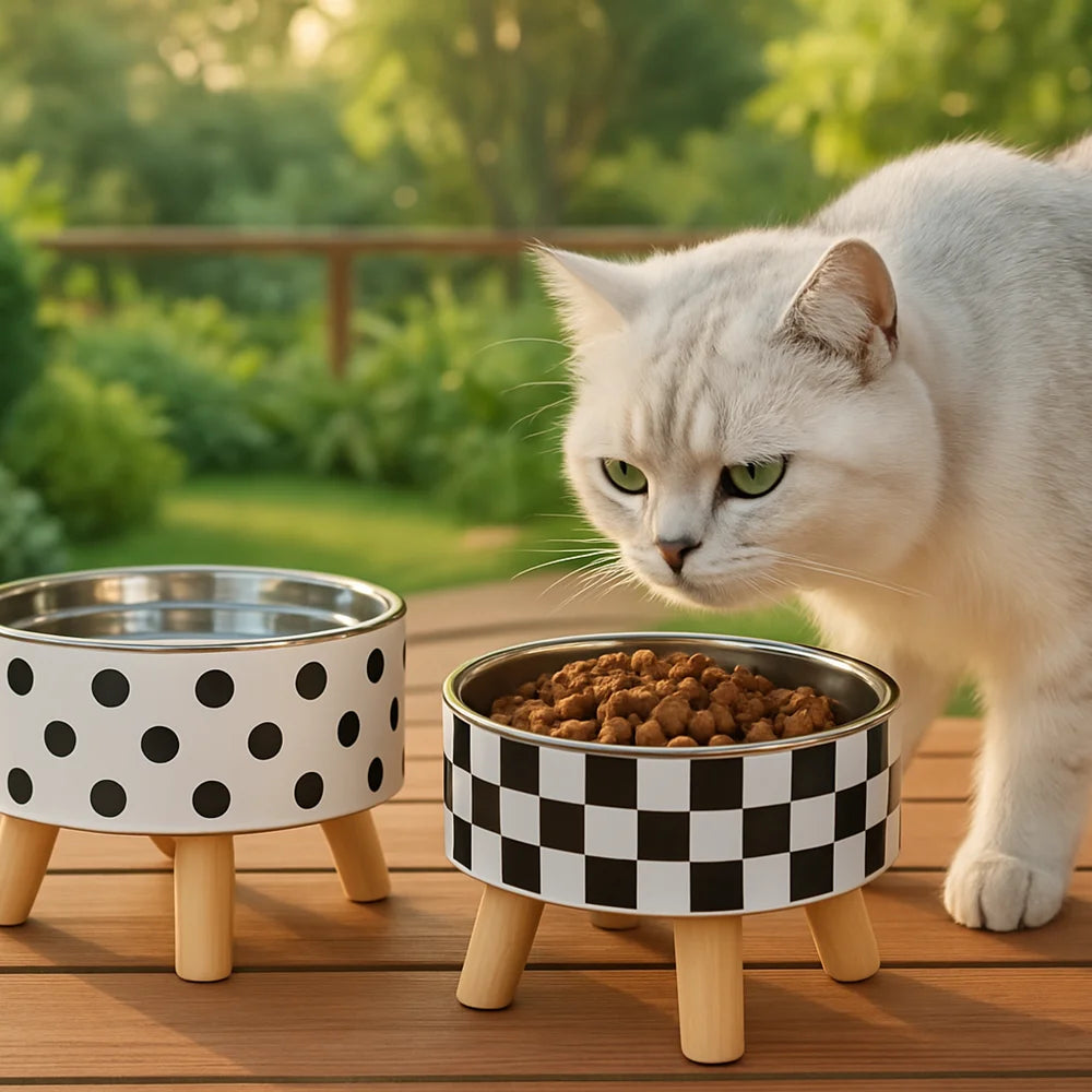 Non-Slip Cat Water & Food Bowl Set