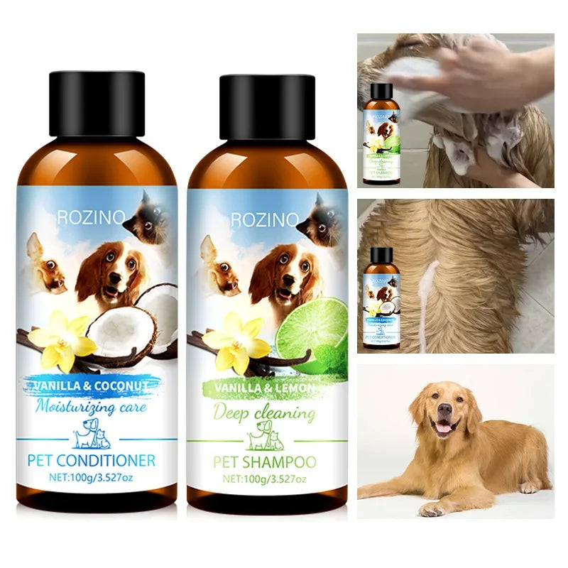 Chemical-Free Pet Shampoo & Conditioner Combo For Cat & Dogs - Perfect Clean