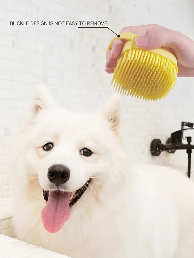 Smart Silicone Pet Bathing & Massage Brush With Shampoo Dispenser