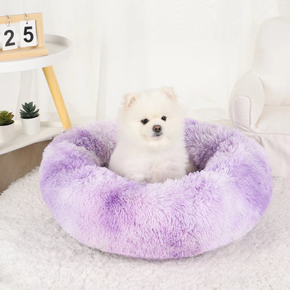 Luxurious Calming Plush Dog Bed (Washable) | Anti-Anxiety Fluffy Pet Bed For Large, Medium & Small Dogs/Puppies