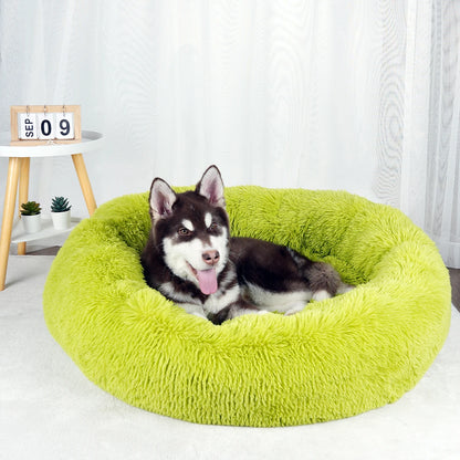 Luxurious Calming Plush Dog Bed (Washable) | Anti-Anxiety Fluffy Pet Bed For Large, Medium & Small Dogs/Puppies
