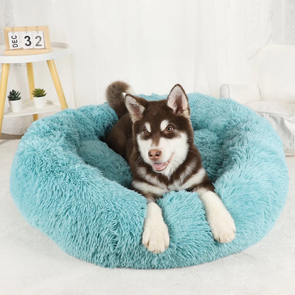 Luxurious Calming Plush Dog Bed (Washable) | Anti-Anxiety Fluffy Pet Bed For Large, Medium & Small Dogs/Puppies