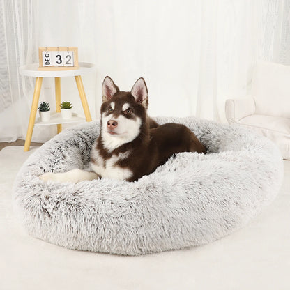 Luxurious Calming Plush Dog Bed (Washable) | Anti-Anxiety Fluffy Pet Bed For Large, Medium & Small Dogs/Puppies