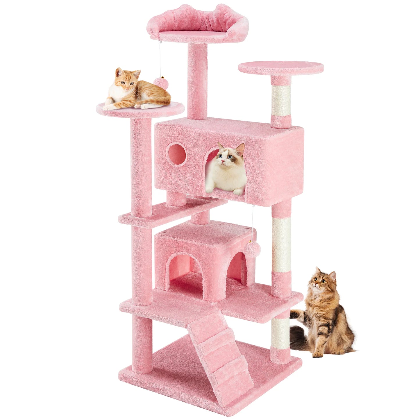 Multi-Level Cat Tree Tower For Indoor Pet With Stable Sisal Scratching