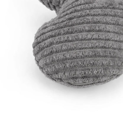 Close-up of a textured gray pillow on a white background