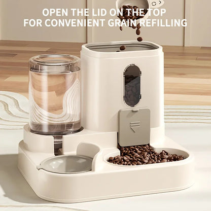 2-In-1 Automatic Pet Feeder & Water Dispenser - Large Capacity