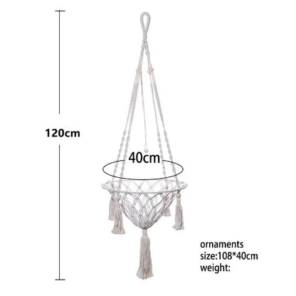 40Cm Macramé Cat Hammock – Handwoven Hanging Pet Bed Swing – Space Saving Cat Furniture