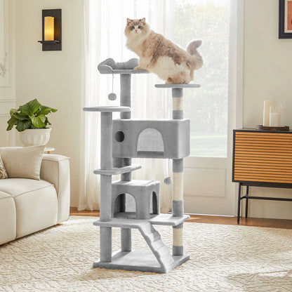 Multi-Level Cat Tree Tower For Indoor Pet With Stable Sisal Scratching