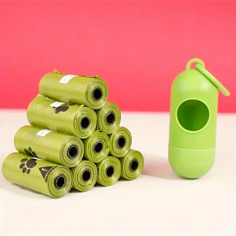 Biodegradable Pet Waste Bags | EPI Material, Double-Layer Thickened Drawstring, Leak & Puncture Resistant For Dog Cleanup