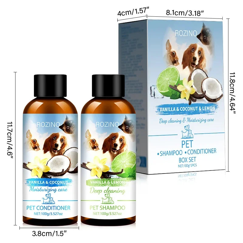 Chemical-Free Pet Shampoo & Conditioner Combo For Cat & Dogs - Perfect Clean