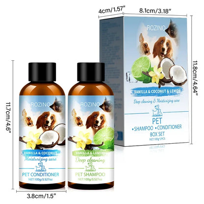 Chemical-Free Pet Shampoo & Conditioner Combo For Cat & Dogs - Perfect Clean