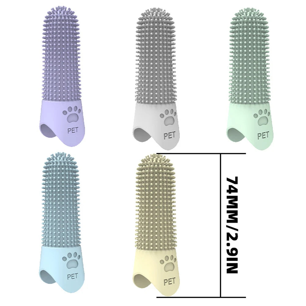 360° Cleaning Silicone Pet Finger Toothbrush - Dental & Tartar Care