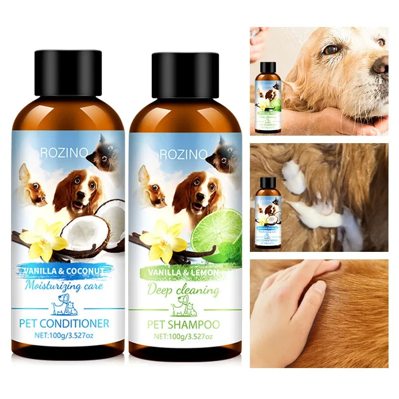 Chemical-Free Pet Shampoo & Conditioner Combo For Cat & Dogs - Perfect Clean