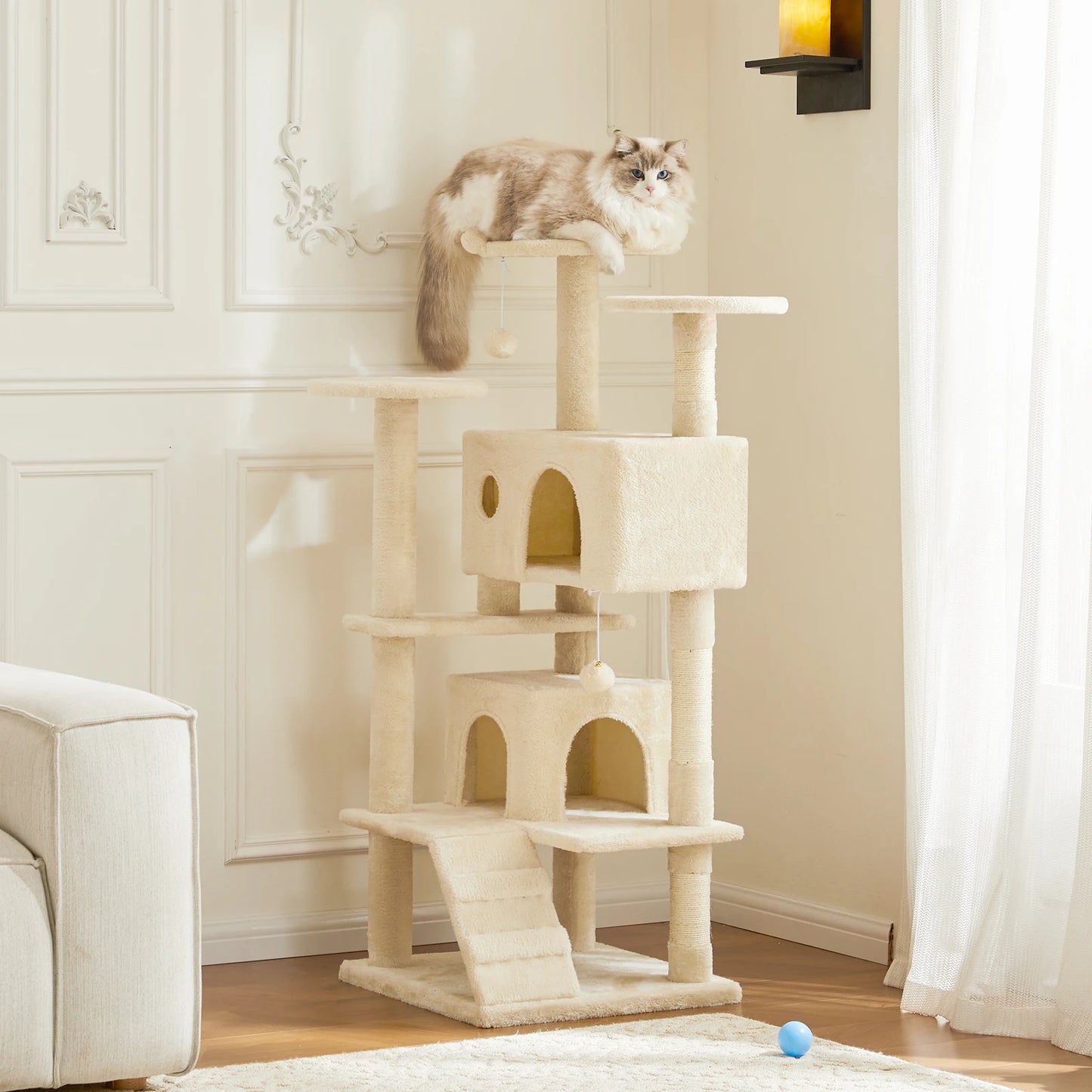 Multi-Level Cat Tree Tower For Indoor Pet With Stable Sisal Scratching