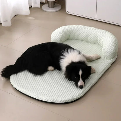 Premium Dual-Comfort Pet Bed-Cooling Ice Silk & Fluffy Anti-Anxiety Sofa For Dogs