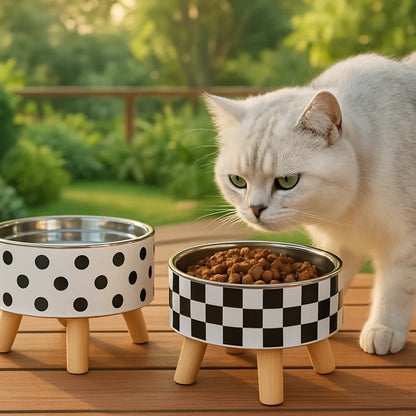 Non-Slip Cat Water & Food Bowl Set