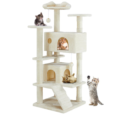Multi-Level Cat Tree Tower For Indoor Pet With Stable Sisal Scratching