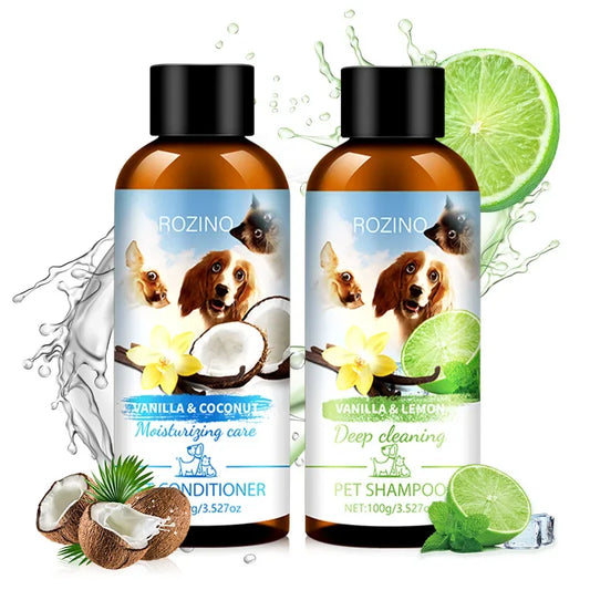 Chemical-Free Pet Shampoo & Conditioner Combo For Cat & Dogs - Perfect Clean