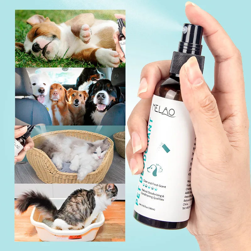 Natural Pet Deodorizing Spray For Cats & Dogs | Long-Lasting Fragrance Odor Eliminator