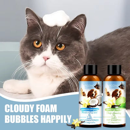 Chemical-Free Pet Shampoo & Conditioner Combo For Cat & Dogs - Perfect Clean