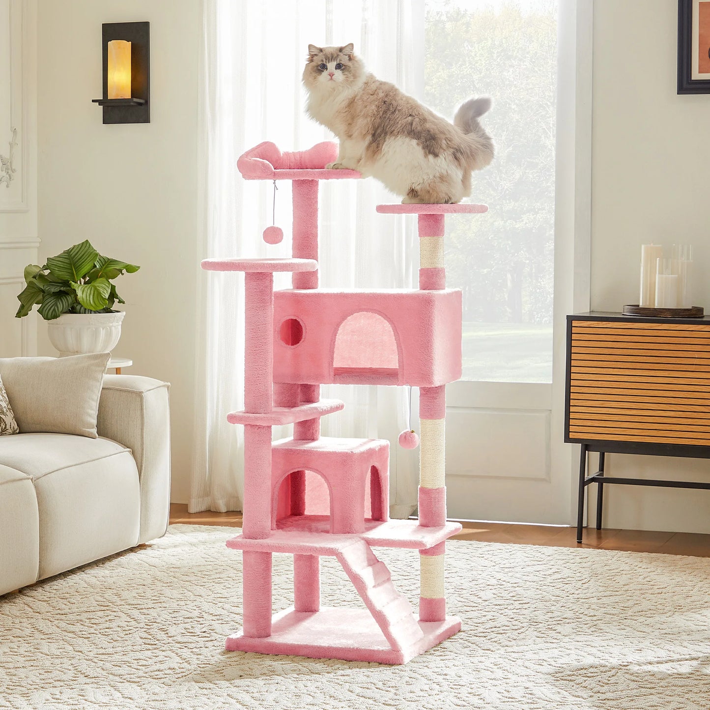 Multi-Level Cat Tree Tower For Indoor Pet With Stable Sisal Scratching