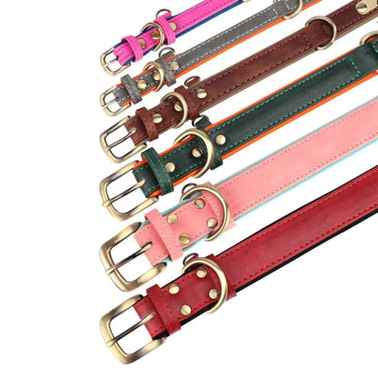 Personalized Engraved Pu Leather Dog Collar Leash Set With Id Tag & Quick Release Buckle