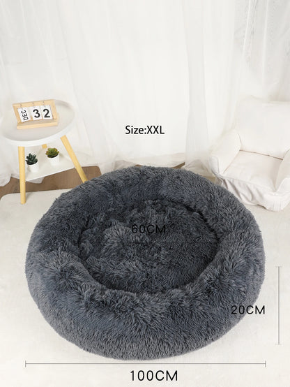 Luxurious Calming Plush Dog Bed (Washable) | Anti-Anxiety Fluffy Pet Bed For Large, Medium & Small Dogs/Puppies